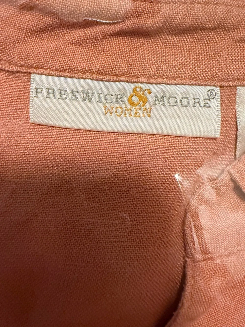 Preswick & Moore Women’s 2X Linen Blend Button Front Blouse Lightweight Relaxed